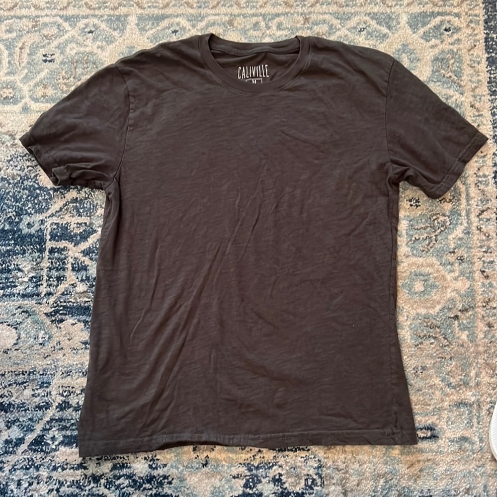 Mens Caliville Crew Neck T-shirt | Medium, Charcoal Grey